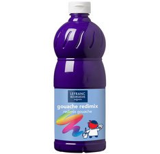 Gouache lefranc bourgeois liquide redimix non toxique fluide couvrante prête à l'emploi violet flacon 1000ml
