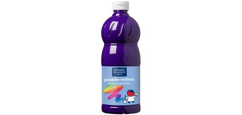 Gouache lefranc bourgeois liquide redimix non toxique fluide couvrante prête à l'emploi violet flacon 1000ml