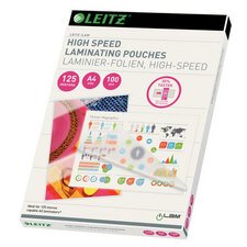 Pochette de plastification Leitz Speed, A4 250 µ brillantes - Boîte de 100