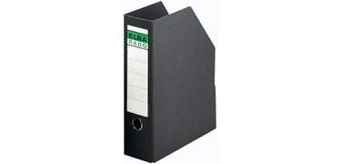 Zeitschriftenhalter aus Hartpappe (RC) mit Rückenetikett
