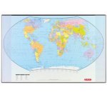 Sous-main avec une carte politique du monde