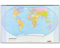 Sous-main avec une carte politique du monde