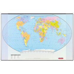Sous-main avec une carte politique du monde