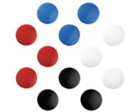 Aimants, rond, diamètre: 30 mm, assorti en couleur
