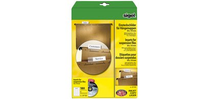 Etiquettes PC pour dossiers suspendus, 58 x 18 mm