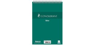 Bloc sténo à spirale Conquérant  14,8 x 21 cm uni 50 feuilles