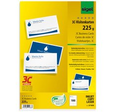 Cartes de visite 3C, 85 x 55 mm, 225 g/m2, extra blanc