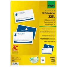 Cartes de visite 3C, 85 x 55 mm, 250 g/m2, extra blanc