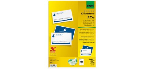 Visitenkarten 3C, 85 x 55 mm, 225 g/m2, extra weiß