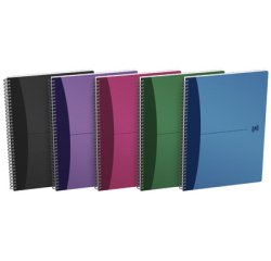 De_cahier reliure spirale 21x29,7cm 100p petits carreaux papier 90g couverture polypro office