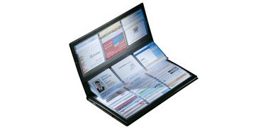 Chemise pour cartes de visite, noir, mat