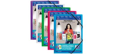 Polyvision Elasticated Folder, A4, Assorted