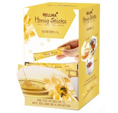Stick de miel, dans un présentoir en carton
