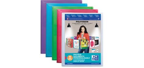 Protège-documents POLYVISION, 20 pochettes, assorti