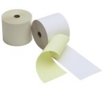 Rouleau de caisse, 2 couches blanc/jaune, 57 mm x 25 m