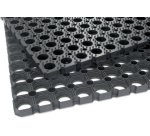 Tapis caillebotis en caoutchouc Scriper, noir