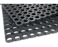 Tapis caillebotis en caoutchouc Scriper, noir