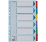 Intercalaires en carton, uni,A4,6 pièces,multicolore