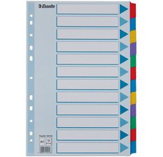 Intercalaires en carton, uni, A4, 12 pièces,