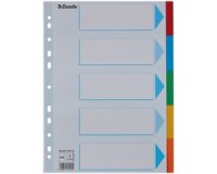 Intercalaires en carton, uni, A4, 5 touches