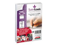 Enveloppe visite gpv saint louis papier vélin blanc 100g 90x140mm adhésive fond gris étui 25 unités