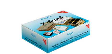 Elastic bands in X in a box - 30 g, 100 x 11 mm,