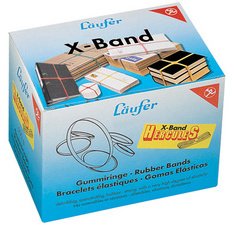 Elastieken in X-vorm in een doos - 500 g, 250 x 25 mm