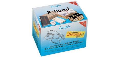 Elastieken in X-vorm in een doos - 500 g, 250 x 25 mm