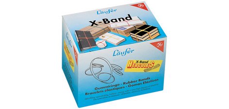 Elastiques en X dans un carton - 500 g, 250 x 25 mm,