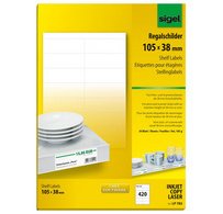 Etiquette pour étagère, 105 x 38 mm, blanc, 170 g/m2