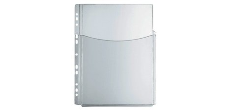 Geperforeerde hoes met vak, A4, pvc, 0,30 mm