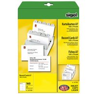 Fiches bristol, A7 (A4), 185 g/m2, microperforation