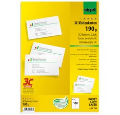 Cartes de visite 3C, 85 x 55 mm, 225 g/m2, extra blanc