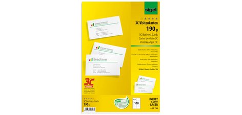 Cartes de visite 3C, 85 x 55 mm, 225 g/m2, extra blanc