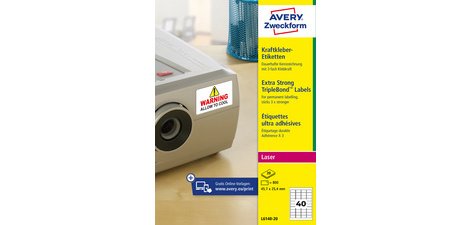 Ultraresistente etiketten, 63,5 x 33,9 mm