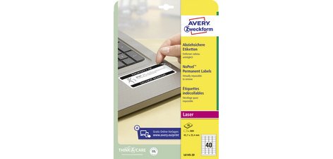 Etiquette indécollable, blanc