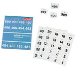 Numéro autocollant, adhésif, numéroté 1-500