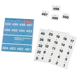 Zelfklevende cijfers, 1-500 genummerd