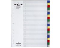 Colored Polypropylene A4 Divider Durable 20 Neutral Multicolor Tabs - 1 set