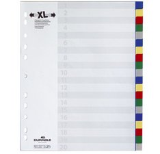 Plastic tabbladen, A4, PP, 20 tabs