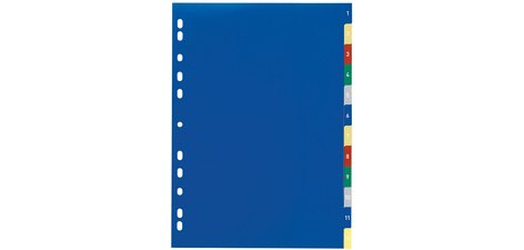 Intercalaires en plastique, numérique, A4,12 touches