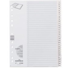 Intercalaires en plastique, numérique, A4,31 touches