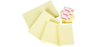 Note adhésive 50 x 40 mm, uni, jaune