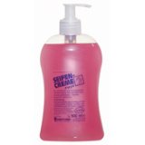 Savon liquide rose, 500 ml, bouteille distributrice