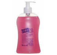 Savon liquide rose, 500 ml, bouteille distributrice
