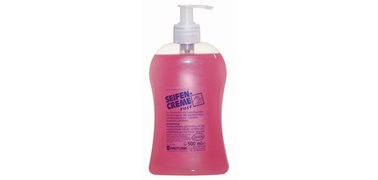 Savon liquide rose, 500 ml, bouteille distributrice