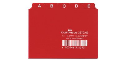 Index alphabétique A - Z, PP, format A7 paysage