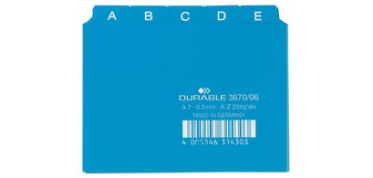 Index alphabétique A - Z, PP, format A7 paysage