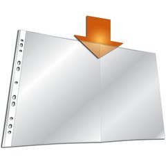 Hoes met perforatierand, A3 liggend, PP, transparant, 0,006 mm
