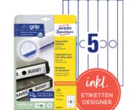 Etiquette pour dos de classeurs suspendus